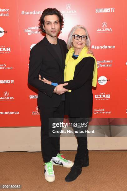 Actors Alexander DiPersia and Susan Bay Nimoy attend the "Lenny" And "Eve" Premieres during the 2018 Sundance Film Festival at Egyptian Theatre on...