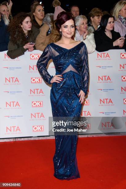 Shona McGarty attends the National Television Awards 2018 at The O2 Arena on January 23, 2018 in London, England.