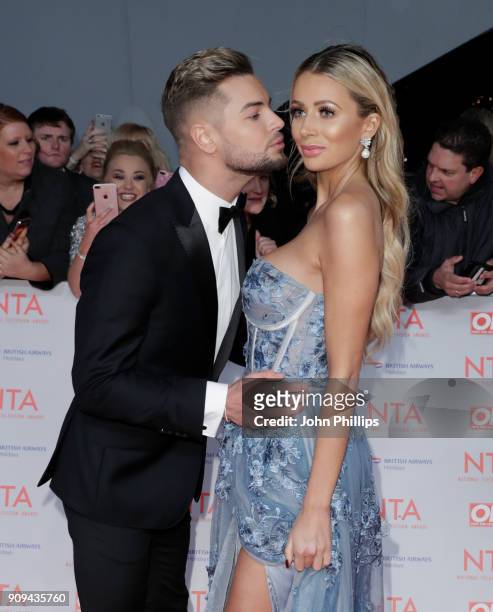 Chris Hughes and Olivia Attwood attend the National Television Awards 2018 at the O2 Arena on January 23, 2018 in London, England.