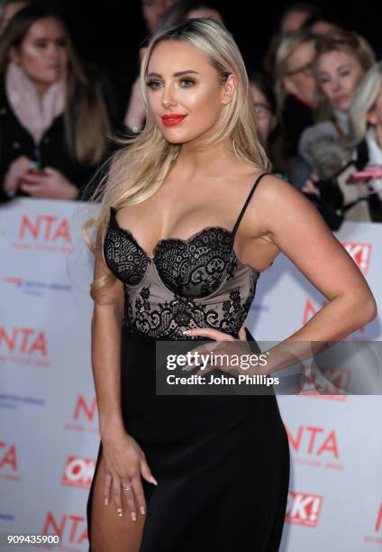 Amber Turner attends the National Television Awards 2018 at the O2 Arena on January 23, 2018 in London, England.