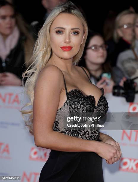 Amber Turner attends the National Television Awards 2018 at the O2 Arena on January 23, 2018 in London, England.