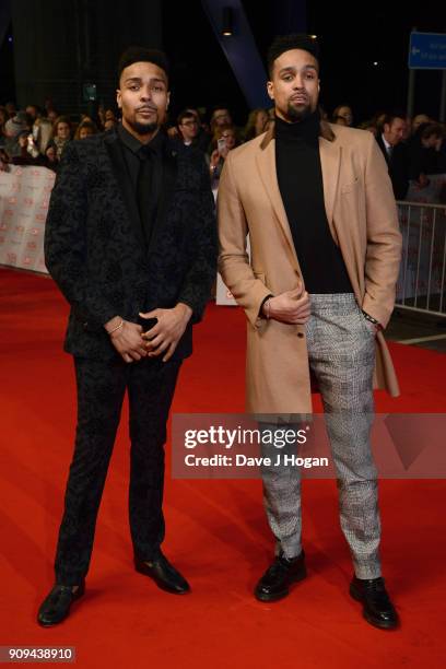 Jordan Banjo and Ashley Banjo attend the National Television Awards 2018 at The O2 Arena on January 23, 2018 in London, England.