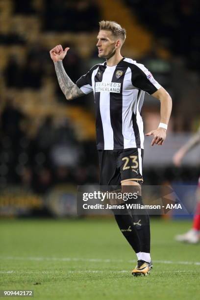 Daniel Jones of Notts County during the Sky Bet League Two match between Notts County and Crawley Town at Meadow Lane on January 23, 2018 in...