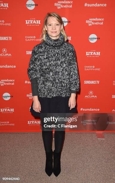 Actor Mia Wasikowska attends the premiere of 'Damsel' during the 2018 Sundance Film Festival at Eccles Theatre on January 23, 2018 in Park City, Utah.