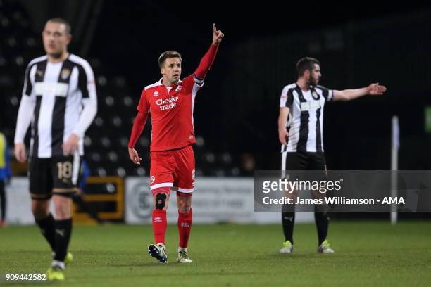 Jimmy Smith of Crawley Town celebrates after scoring a goal to make it 1-0 during the Sky Bet League Two match between Notts County and Crawley Town...