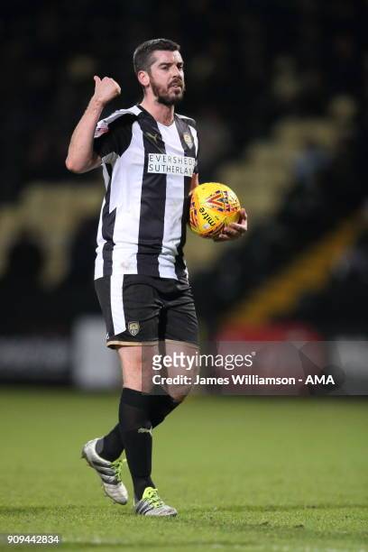 Richard Duffy of Notts County during the Sky Bet League Two match between Notts County and Crawley Town at Meadow Lane on January 23, 2018 in...