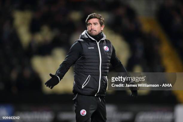 Crawley Town manager Harry Kewell during the Sky Bet League Two match between Notts County and Crawley Town at Meadow Lane on January 23, 2018 in...