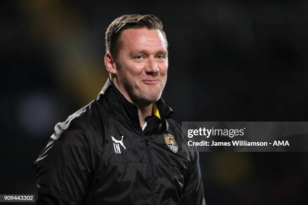 Notts County manager Kevin Nolan during the Sky Bet League Two match between Notts County and Crawley Town at Meadow Lane on January 23, 2018 in...