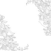 Ornamental flowers on white background