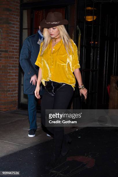 Rita Ora is seen in the East Village on January 23, 2018 in New York City.