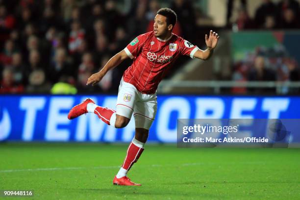 Korey Smith of Bristol City during the Carabao Cup Semi-Final 2nd leg match between Bristol City and Manchester City at Ashton Gate on January 23,...