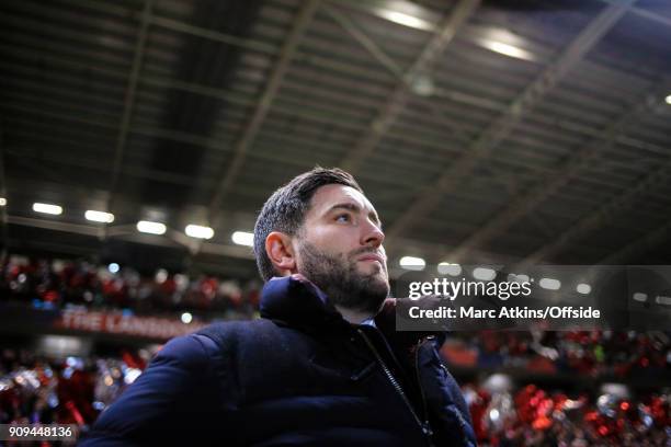 Bristol City manager Lee Johnson during the Carabao Cup Semi-Final 2nd leg match between Bristol City and Manchester City at Ashton Gate on January...