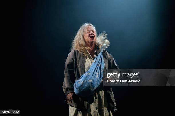 Noni Hazlehurst performs a scene from Mother at Belvoir Street Theatre on January 24, 2018 in Sydney, Australia.