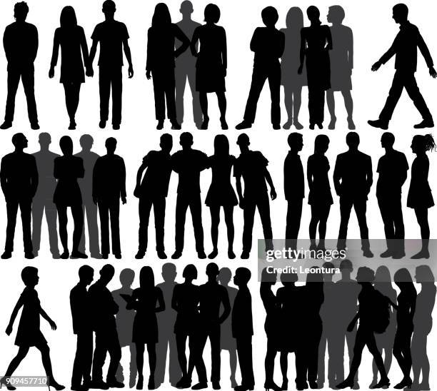 ilustrações de stock, clip art, desenhos animados e ícones de groups (all people are complete and moveable) - abraçar