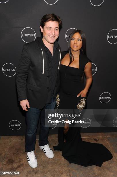 Trevor Morgan and Toni Braxton attend Lifetime"s Film,"Faith Under Fire: The Antoinette Tuff Story" red carpet screening and premiere event at...