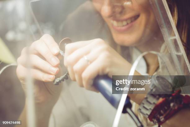 making dental prosthesis - crown moulding stock pictures, royalty-free photos & images