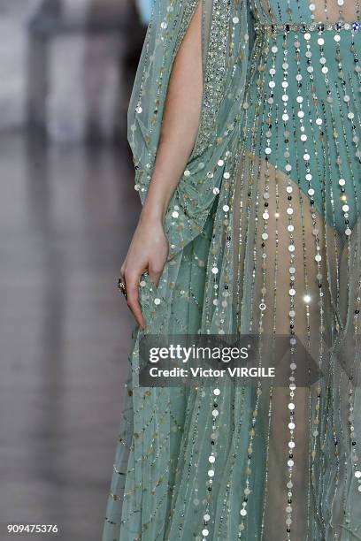 Model walks the runway during the Georges Hobeika Haute Couture Spring Summer 2018 show as part of Paris Fashion Week on January 22, 2018 in Paris,...