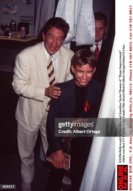 Los Angeles, CA. Tim Allen and Jonathan Taylor Thomas of "Home Improvement" which won Best TV comedy at the Family Film Awards. Photo by Albert...