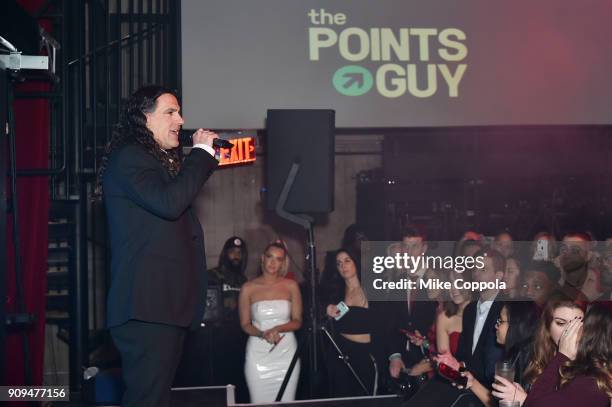 Of Content for The Points Guy Mike Bruno speaks onstage during The Points Guy Presents TPG Soundtracks Pre-Grammy Party With Lil Uzi Vert on January...