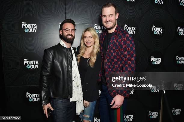 Matthew Silberman, Senior Digital Editor at Town & Country Magazine Lindsay Silberman, and CEO of The Points Guy Brian Kelly attend The Points Guy...