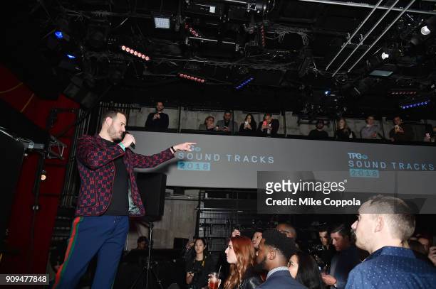 Founder and CEO of The Points Guy Brian Kelly speaks onstage during The Points Guy Presents TPG Soundtracks Pre-Grammy Party With Lil Uzi Vert on...