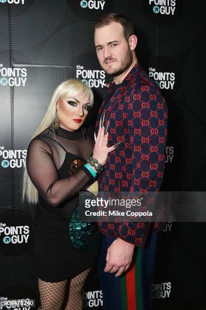 Drag queen Jannet and founder and CEO of The Points Guy Brian Kelly attend The Points Guy Presents TPG Soundtracks Pre-Grammy Party With Lil Uzi Vert...