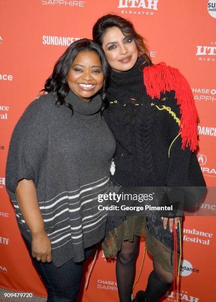 Octavia Spencer and Priyanka Chopra attend the A Kid Like Jake" Premiere during the 2018 Sundance Film Festival at Eccles Center Theatre on January...