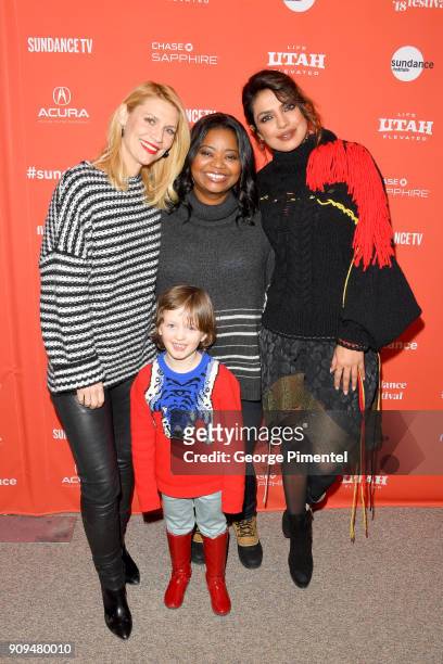 Claire Danes, Leo James Davis, Octavia Spencer, and Priyanka Chopra attend the "A Kid Like Jake" Premiere during the 2018 Sundance Film Festival at...