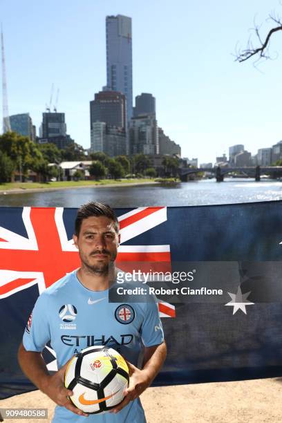 Bruno Fornaroli of Melbourne City poses during a portrait session on January 23, 2018 in Melbourne, Australia.