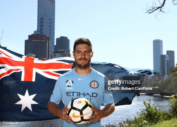 Bruno Fornaroli of Melbourne City poses during a portrait session on January 23, 2018 in Melbourne, Australia.