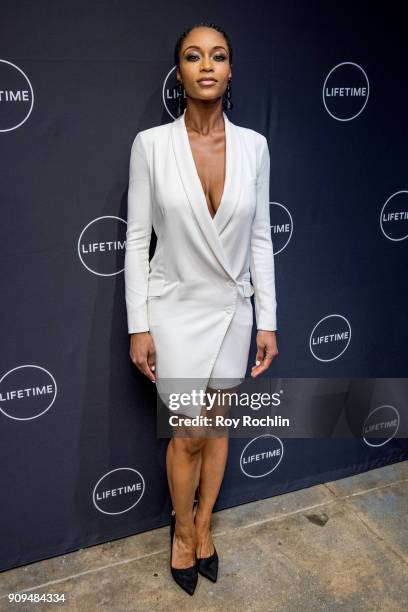 Yaya DaCosta attends "Faith Under Fire: The Antoinette Tuff Story" Screening at NeueHouse Madison Square on January 23, 2018 in New York City.