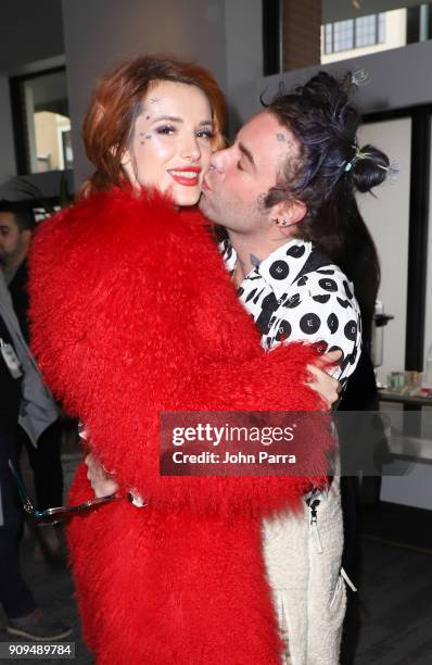 Bella Thorne and Mod Son from 'Assassination Nation' attend The Hollywood Reporter 2018 Sundance Studio at Sky Strada, Park City on January 22, 2018...