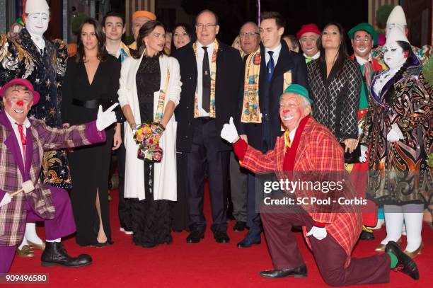 Pauline Ducruet, Princess Stephanie of Monaco, Prince Albert II of Monaco, Louis Ducruet and his companion Marie attend the 42nd international circus...