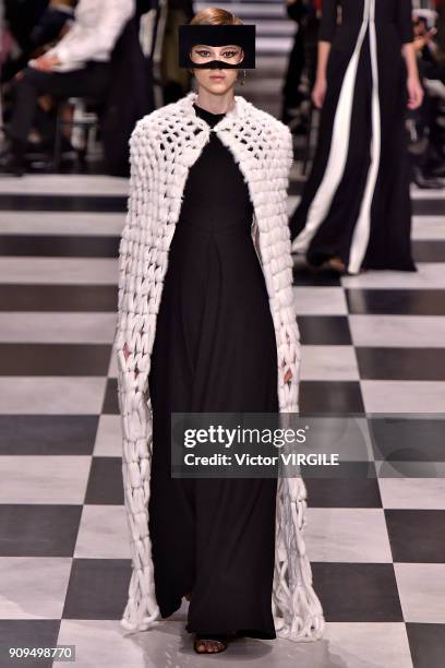 Model walks the runway during the Christian Dior Haute Couture Spring Summer 2018 show as part of Paris Fashion Week on January 22, 2018 in Paris,...