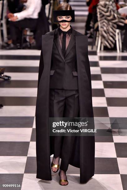 Model walks the runway during the Christian Dior Haute Couture Spring Summer 2018 show as part of Paris Fashion Week on January 22, 2018 in Paris,...