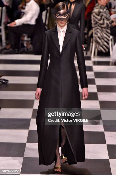 Model walks the runway during the Christian Dior Haute Couture Spring Summer 2018 show as part of Paris Fashion Week on January 22, 2018 in Paris,...