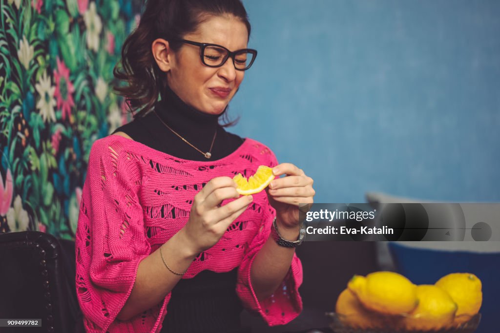 Young woman at home
