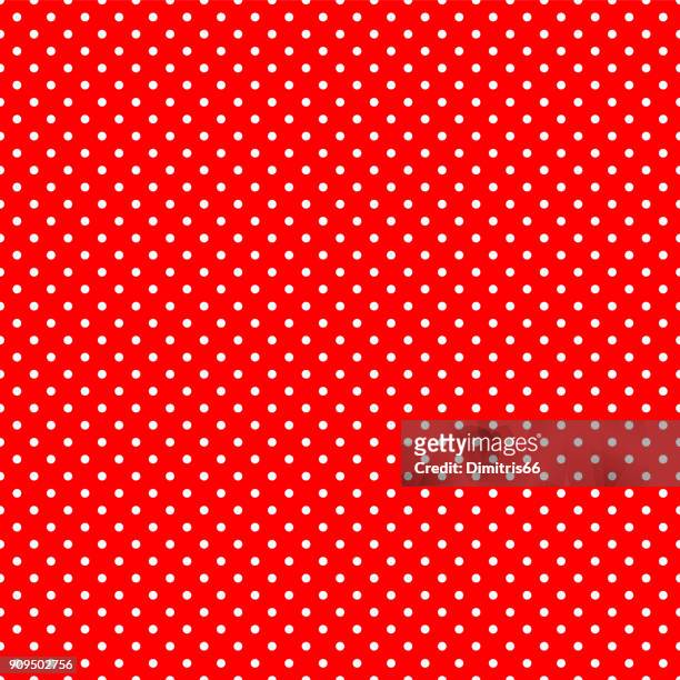 seamless polka dot on red background - polka dot stock illustrations
