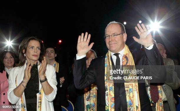 Prince Albert II of Monaco and his sister Princess Stephanie of Monaco attend the closing ceremony of the 42nd Monte-Carlo International Circus...
