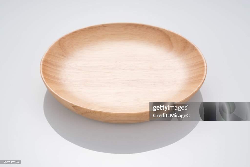 Empty Rubber Tree Wood Plate