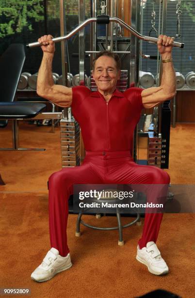 American fitness instructor and health guru Jack LaLanne, circa 1990.