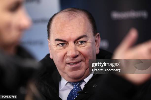 Axel Weber, chairman of UBS Group AG, looks on ahead of a Bloomberg Television interview on day two of the World Economic Forum in Davos,...