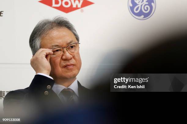 General director of Japanese delegation Hidehito Ito attends the press conference after the send-off ceremony for the Japanese national team for The...