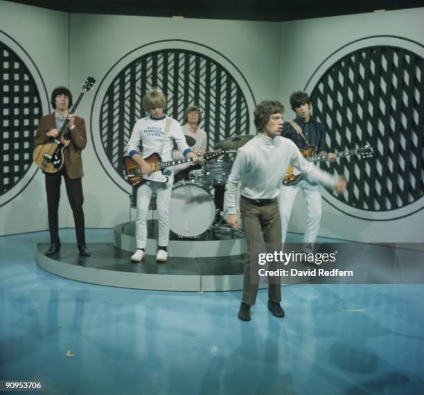 English rock group The Rolling Stones perform on the set of the ABC Television pop music television show Thank Your Lucky Stars at Alpha Television...