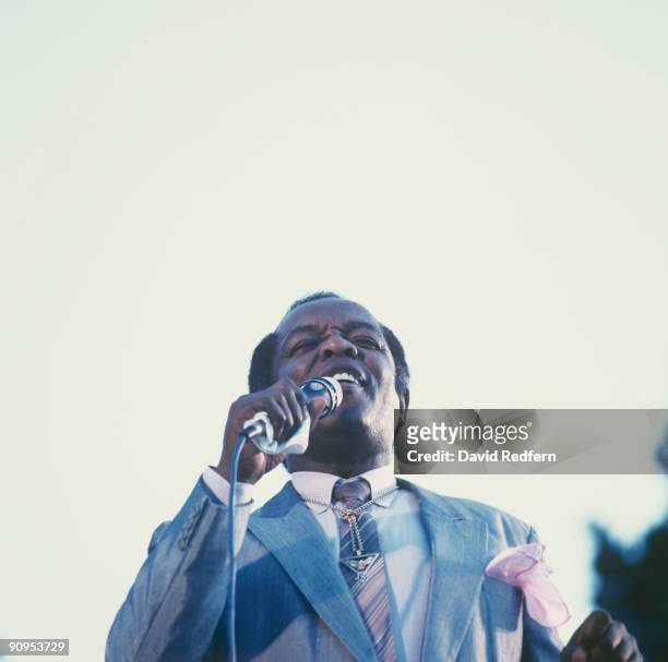 Singer Lou Rawls performs on stage in 1989.