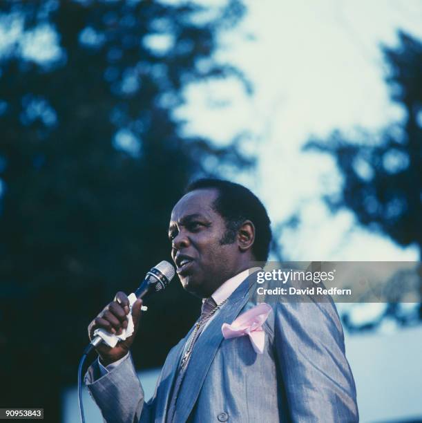 Singer Lou Rawls performs on stage in 1989.