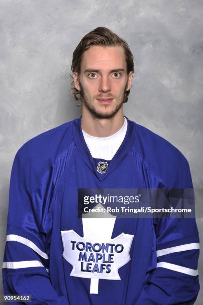 Jonas Gustavsson of the Toronto Maple Leafs poses for his official headshot for the 2009-2010 NHL season.