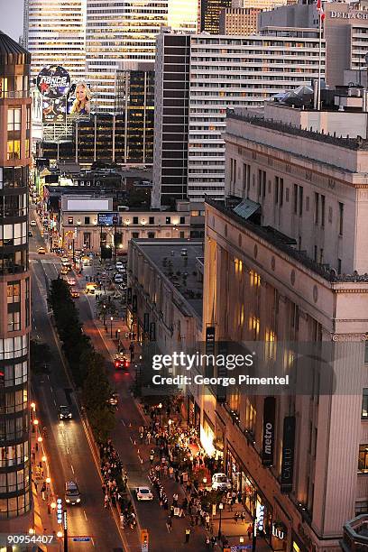 General view of the atmosphere at the Cinema Against AIDS Toronto, to benefit amfAR and Dignitas event held at The Carlu on September 15, 2009 in...