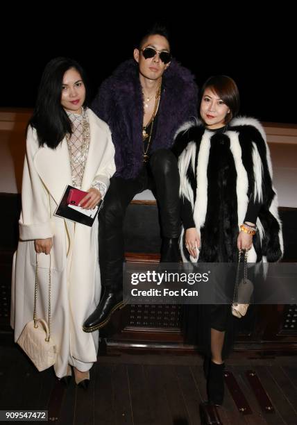 Guest, chinese american actor/singer Vanness Wu and Moment Magazine editor Mandy Ophelie Zhang attend the Stephane Rolland Haute Couture Spring...
