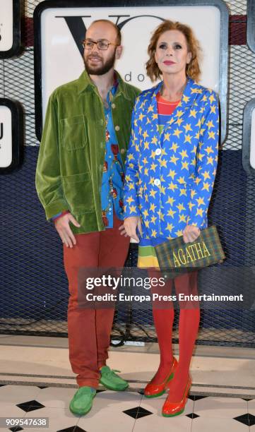 Agatha Ruiz de la Prada and his son Tristan Ramirez attend the 'Yo Dona' party at Only You Hotel Atocha on January 23, 2018 in Madrid, Spain.